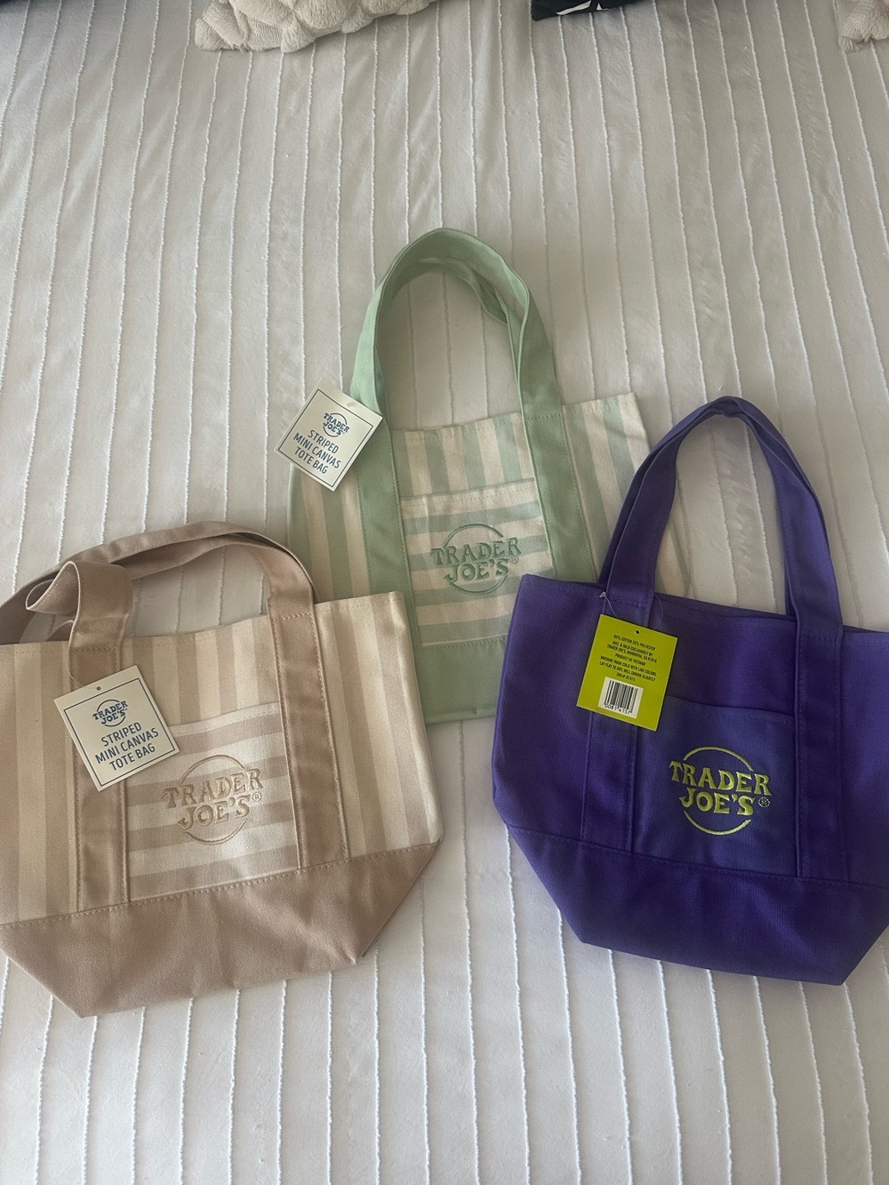 NWT Trader Joe's mini totes - set of 3.
